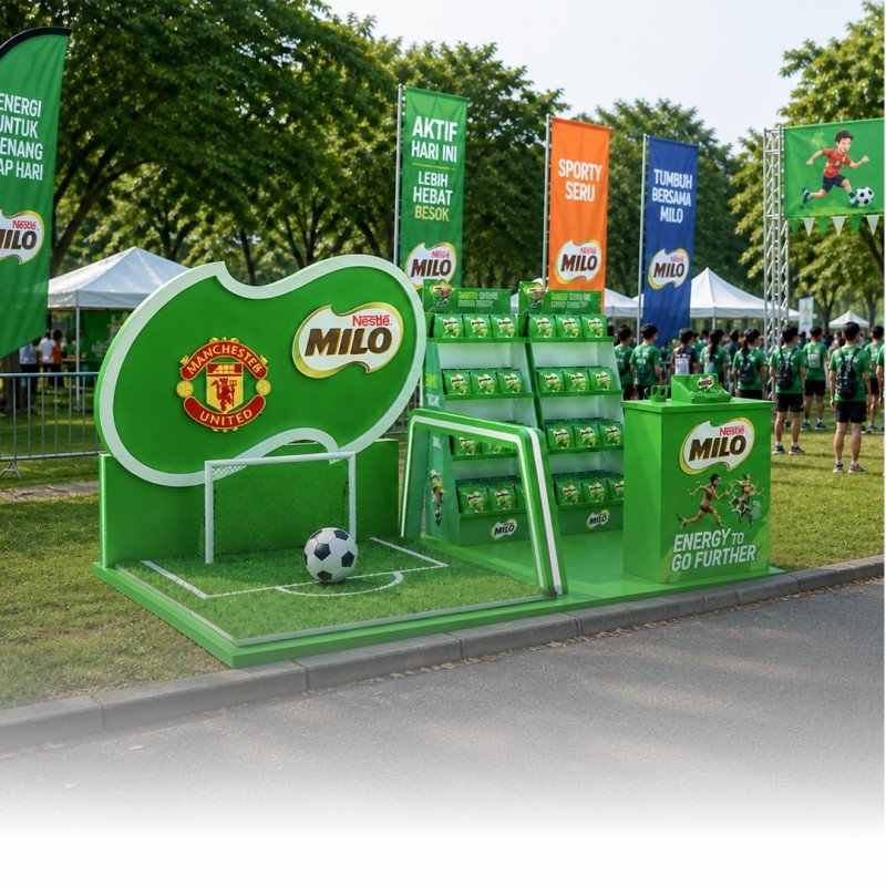 i018 - Booth FnB Milo - pembuatan booth food and beverage jakarta